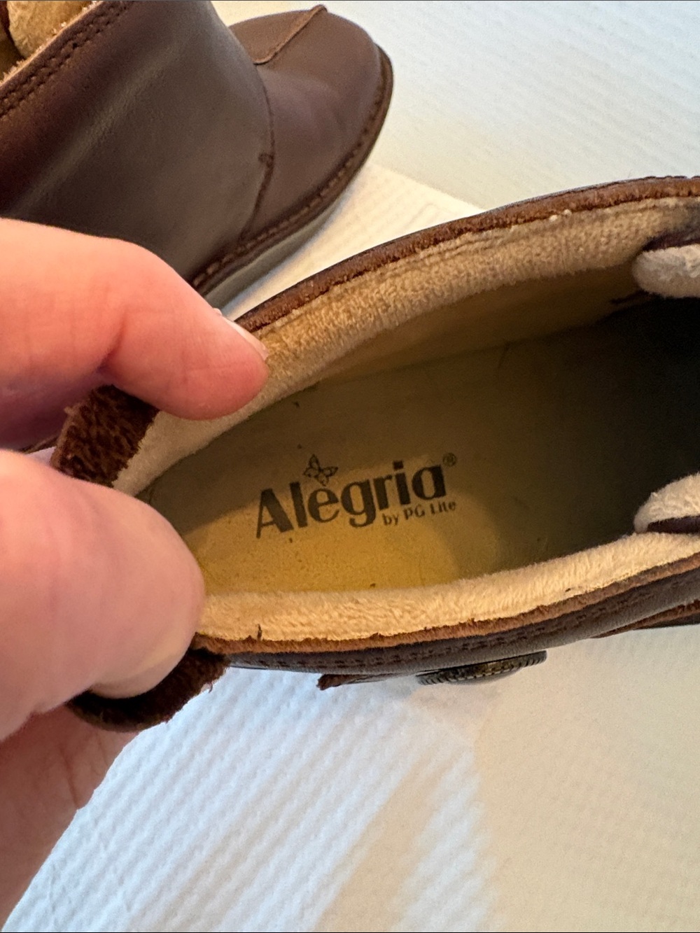 NEW Alegria Caiti Leather Boots – Brown Wrap Ankle Booties Size 38 (8-8.5) - Picture 6 of 8